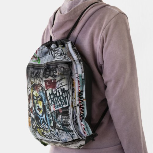 Graffiti Cool Modern Urban Street Art Drawstring Bag