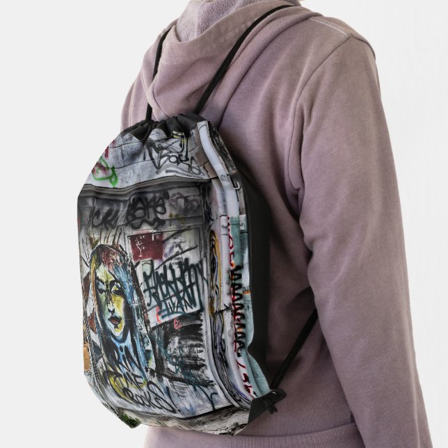 Graffiti Cool Modern Urban Street Art Drawstring Bag (Insitu)