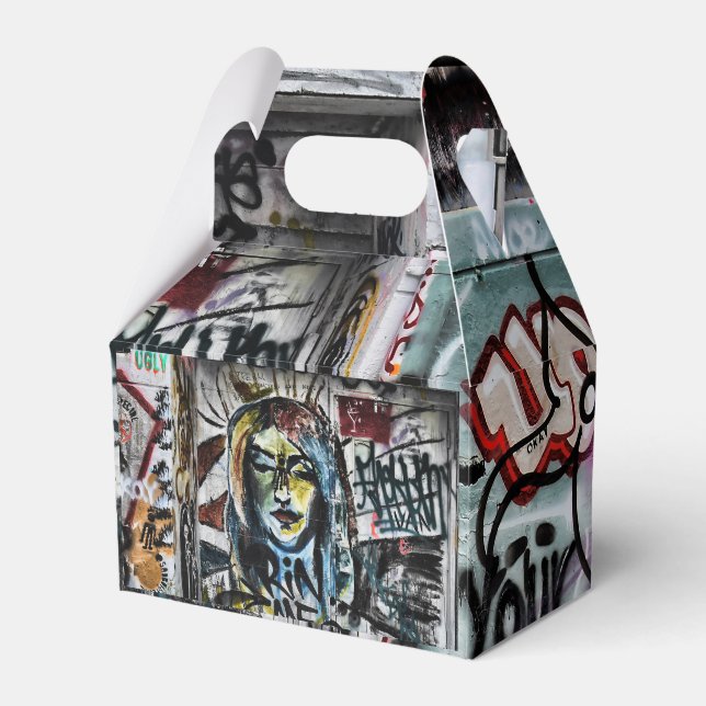 Graffiti Cool Modern Urban Street Art Favor Boxes (Front Side)