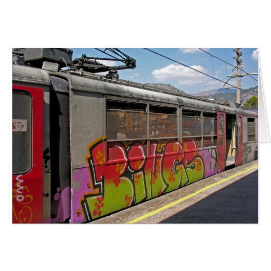 Graffiti Covered Italian Train (Front Horizontal)