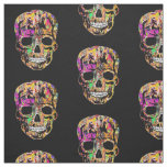 Graffiti covered skull fabric