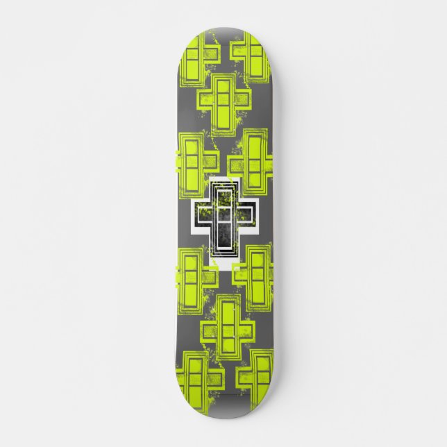 Graffiti Crosses Custom Skateboard Deck (Front)