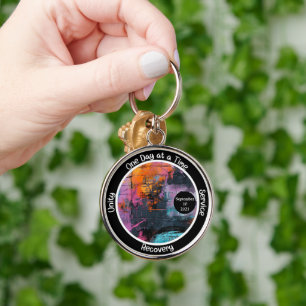 Graffiti Custom Recovery Milestone Gift Keychain