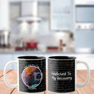 Graffiti Custom Recovery Milestone Gift Two-Tone Coffee Mug