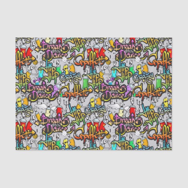 Graffiti Dance  Hip Hop Pattern  Urban Tissue Paper (Front)