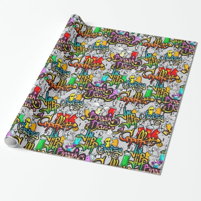 Graffiti Dance  Hip Hop Pattern  Wrapping Paper (Unrolled)