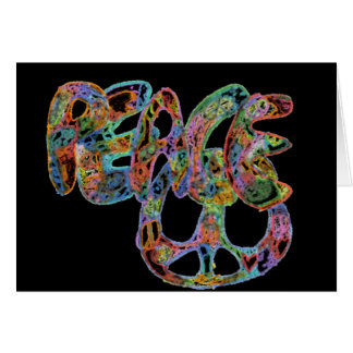 Graffiti Design Peace Card; Bright