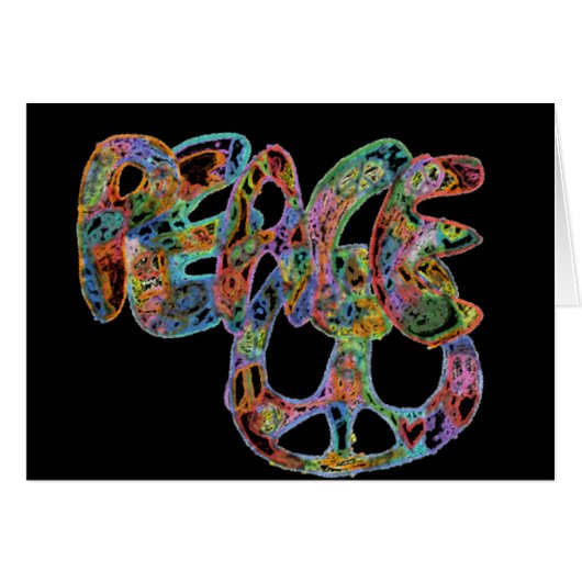 Graffiti Design Peace Card; Bright Cards (Front Horizontal)