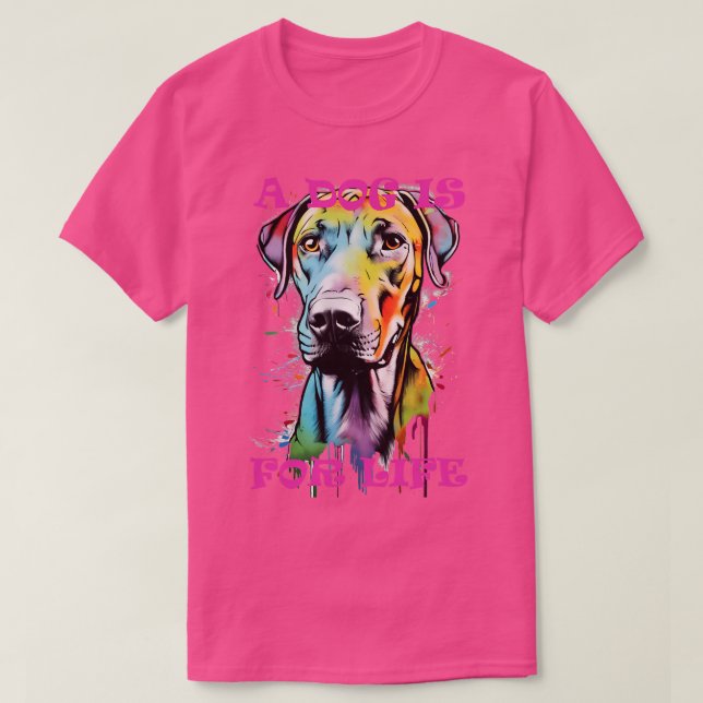 Graffiti Dog Portrait A Dog Is For Life 2 T-Shirt (Design Front)