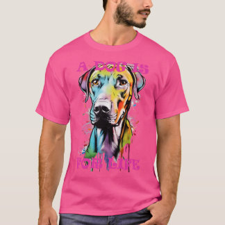 Graffiti Dog Portrait A Dog Is For Life 2 T-Shirt