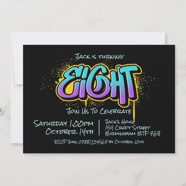 Graffiti Eight Invitation (Front)