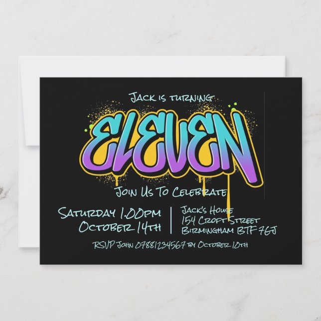 Graffiti Eleven Invitation (Front)
