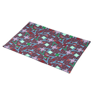 Graffiti Explosion Modern Geometric Pattern Cloth Placemat