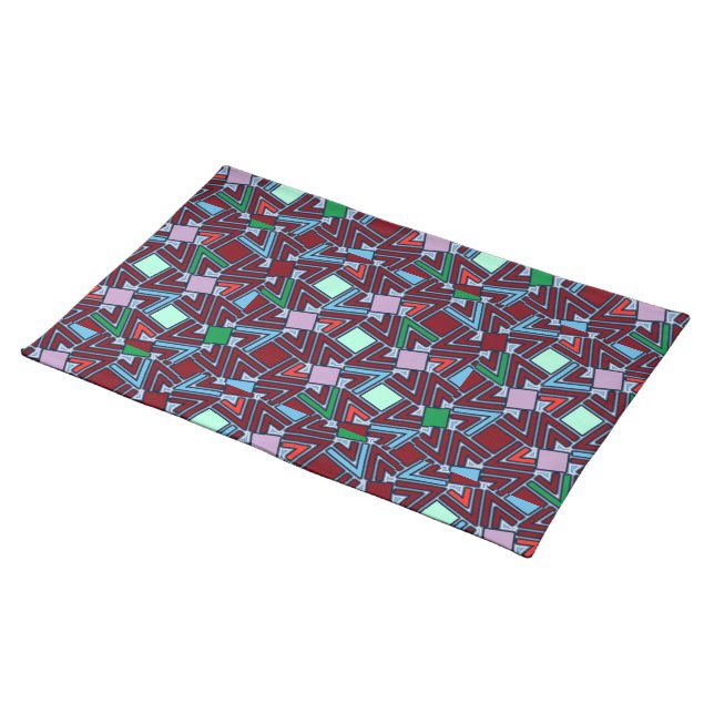 Graffiti Explosion Modern Geometric Pattern  Cloth Placemat (On Table)