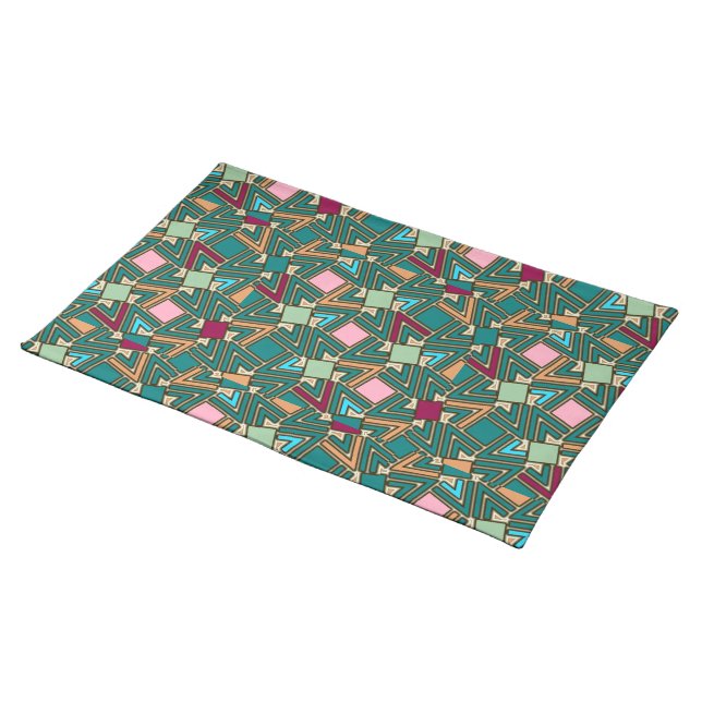 Graffiti Explosion Modern Geometric Pattern  Cloth Placemat (On Table)