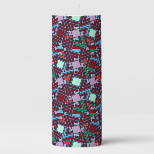 Graffiti Explosion Modern Geometric Pattern Pillar Candle