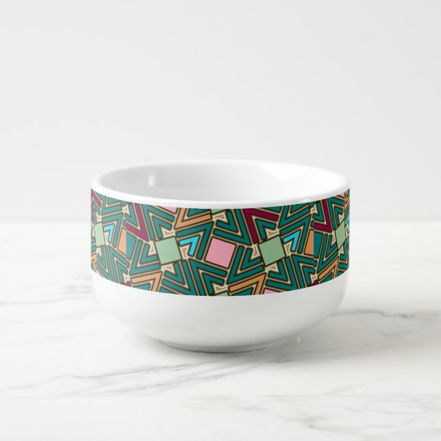 Graffiti Explosion Modern Geometric Pattern  Soup Mug (Front)