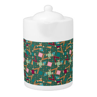 Graffiti Explosion Modern Geometric Pattern Teapot