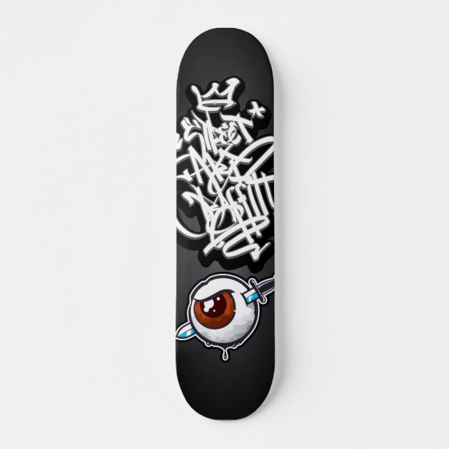 Graffiti eye dagger skateboard (Front)