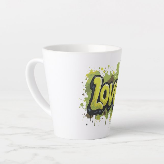 Graffiti Field of Endless Love Latte Mug (Left Angle)