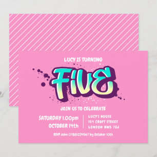 Graffiti Five Invitation