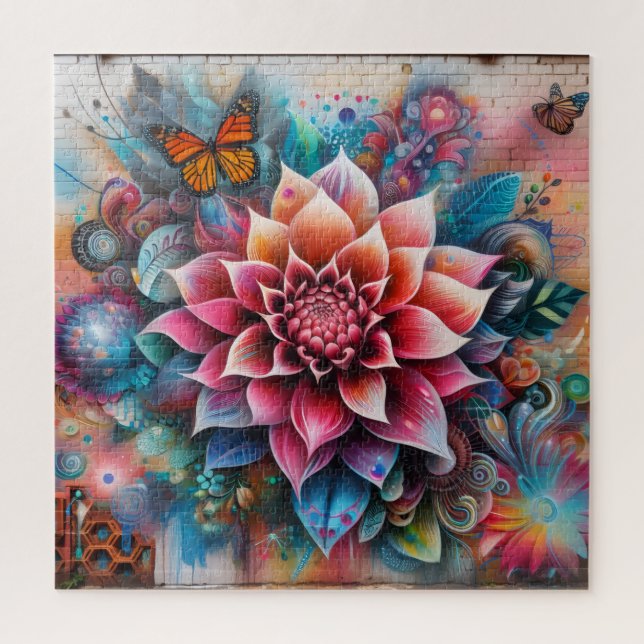 Graffiti Flower Jigsaw Puzzle (Vertical)