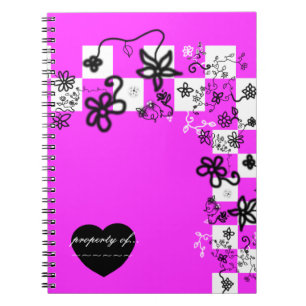 Graffiti Flowers and Checks Notebook