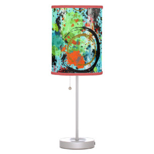 Graffiti Food Fight Abstract Table Lamp