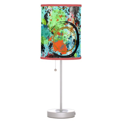 Graffiti Food Fight Abstract Table Lamp