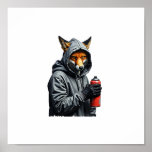 Graffiti Fox Mascot Poster