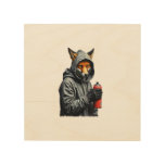 Graffiti Fox Mascot Wood Wall Art