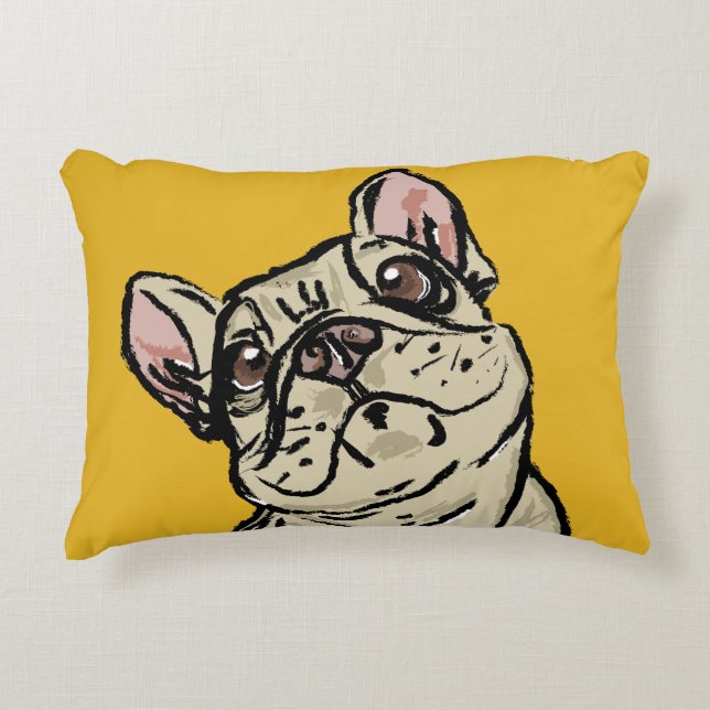 Graffiti French bulldog Accent Pillow (Front)