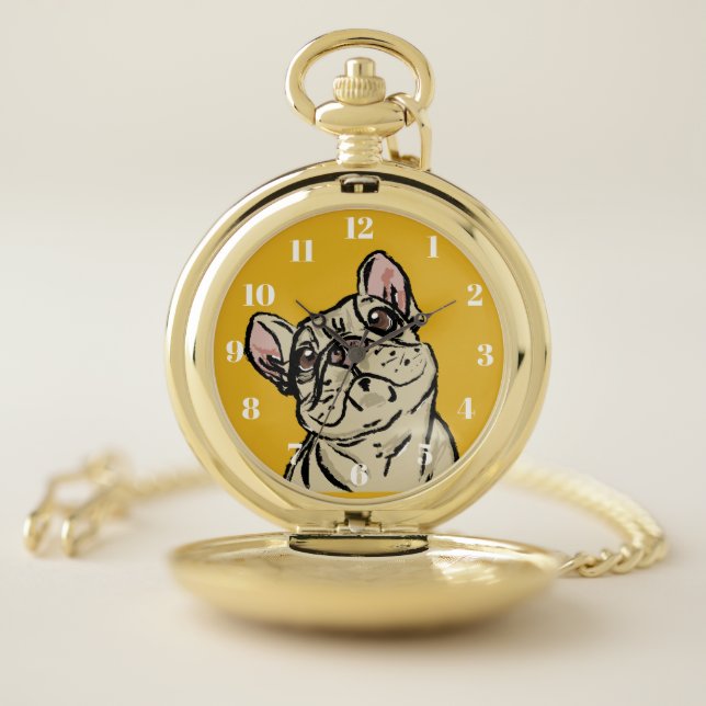 Graffiti French bulldog Pocket Watch (Inside)
