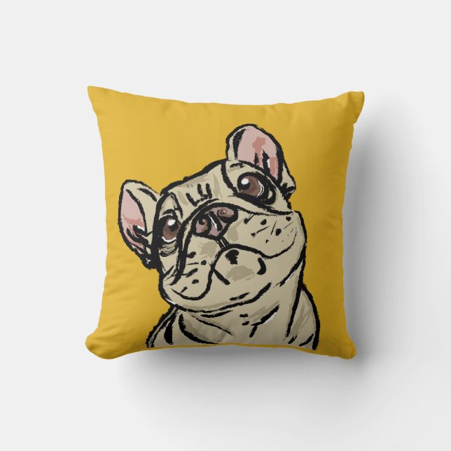 Graffiti French bulldog Throw Pillow (Front)