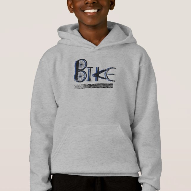 Graffiti from Bike Parts with Tire Tracks Hoodie (Front)