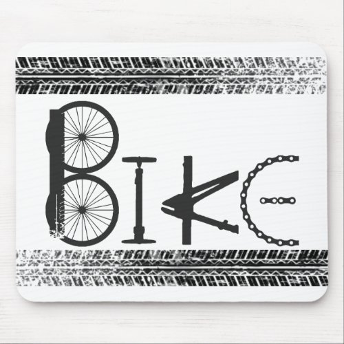 Graffiti from Bike Parts with Tire Tracks Mouse Pad