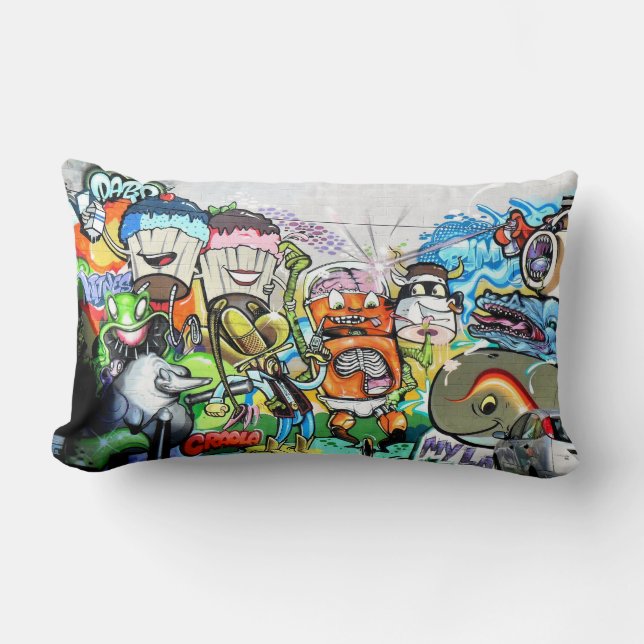 Graffiti Fun Lumbar Pillow (Front)