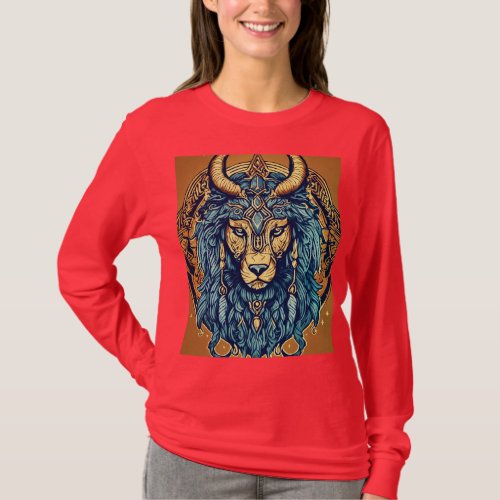 Graffiti Geometric Lion Emblem T_Shirt T_Shirt