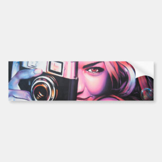 Graffiti Girl Photographer Bumper Sticker