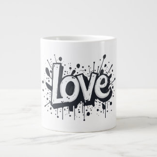 Graffiti Graffiti Monochrome Love Tag Giant Coffee Mug