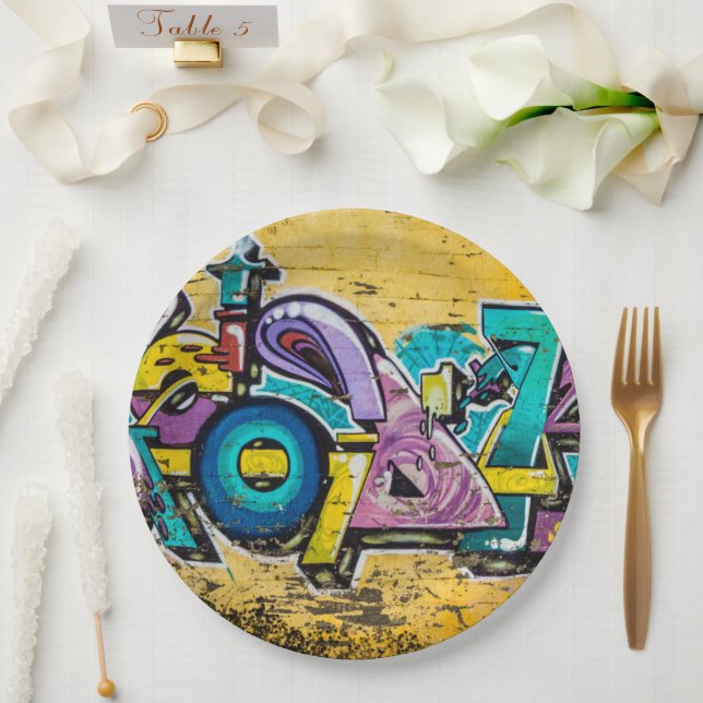 Graffiti, Grundarfjordur, Iceland Paper Plates (Wedding)