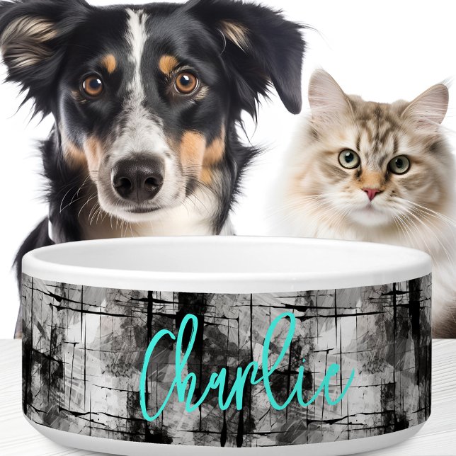 Graffiti grunge aqua blue custom name bowl (Graffiti grunge aqua blue custom name bowl)