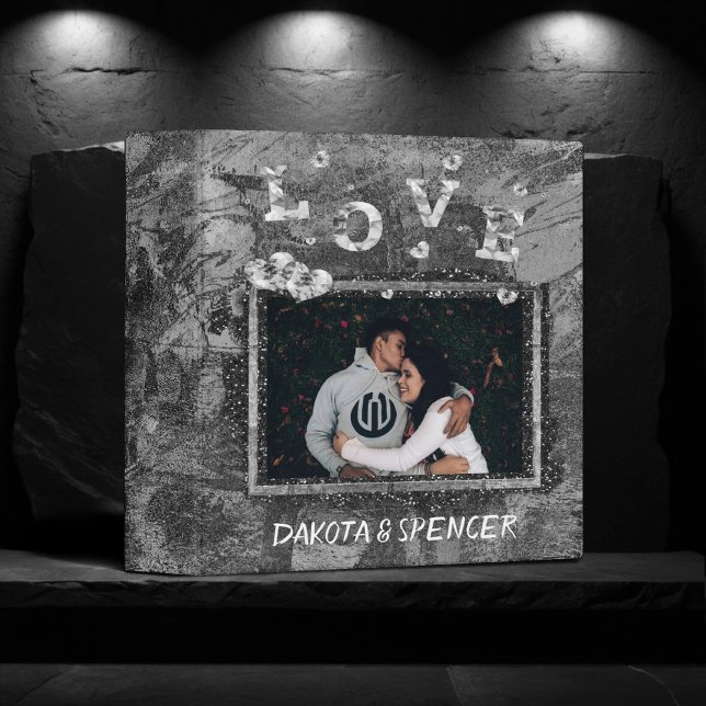 Graffiti Grunge Love | Faux Crystal Wedding Album 3 Ring Binder (Creator Uploaded)