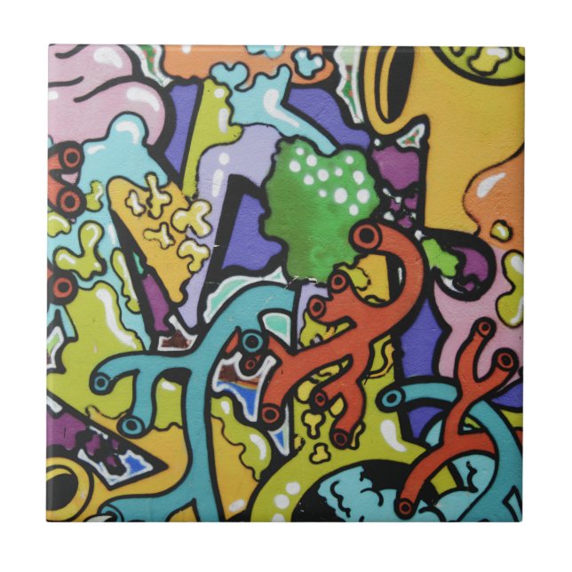 graffiti guts ceramic tile (Front)