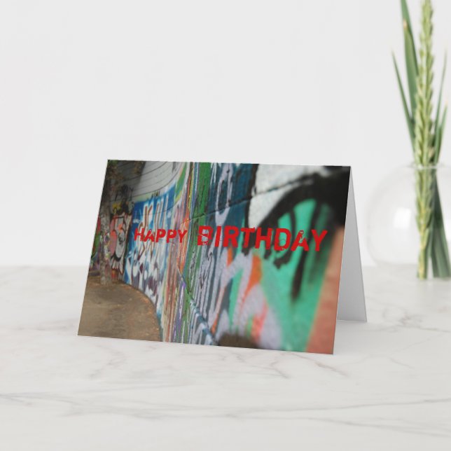 Graffiti, Happy , Birthday Greeting Card (Front)