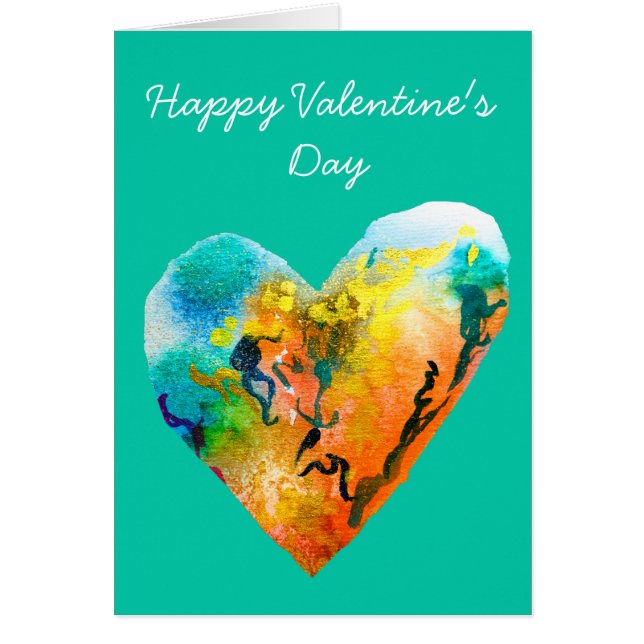 Graffiti heart Valentine's Day watercolor art (Front)