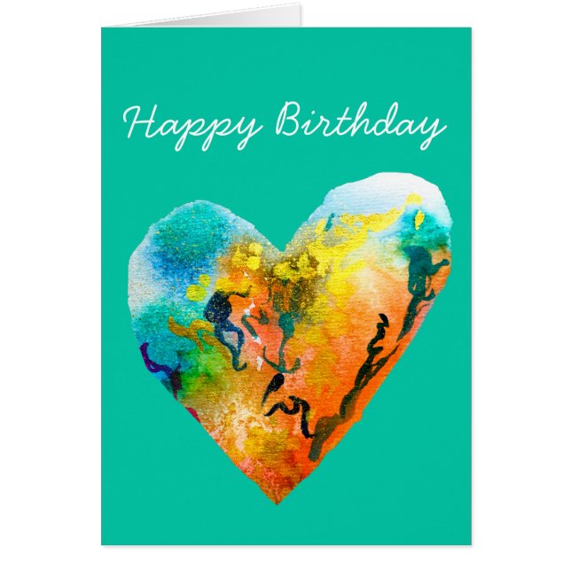 Graffiti heart watercolor art cards (Front)