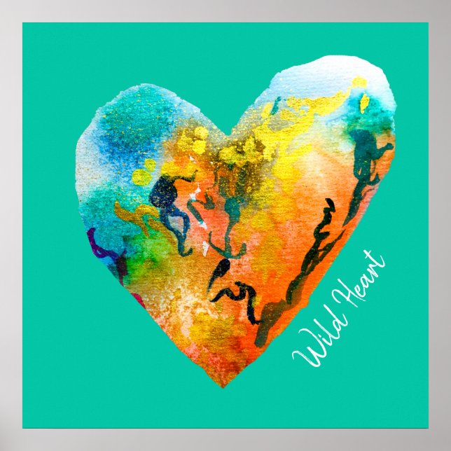 Graffiti heart watercolor art poster (Front)