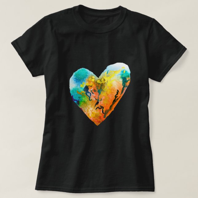 Graffiti heart watercolor art T-Shirt (Design Front)