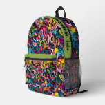 Graffiti hip hop pattern printed backpack
